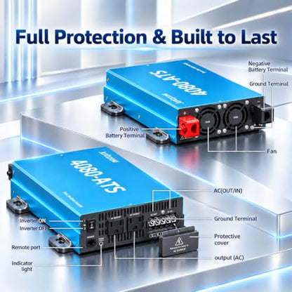 4080VA Pure Sine Wave Inverter 12V to 120V with ATS