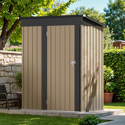 5x3 FT Outdoor Storage Shed (Brown / 5x3 FT)