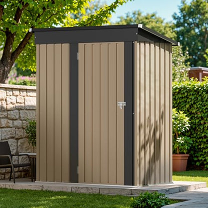 5x3 FT Outdoor Storage Shed (Brown / 5x3 FT)