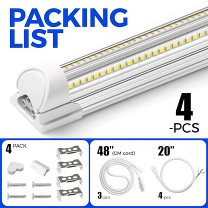 T8 LED Shop Lights 8FT (6500K / 8ft-4 Packs-100w)