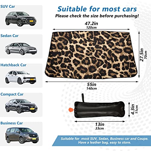 Leopard Print Windshield Sun Shade Umbrella Foldable Animal Car Front Window Sunshade Blocks UV Rays Heat Keep Vehicle Cool (multi 13)