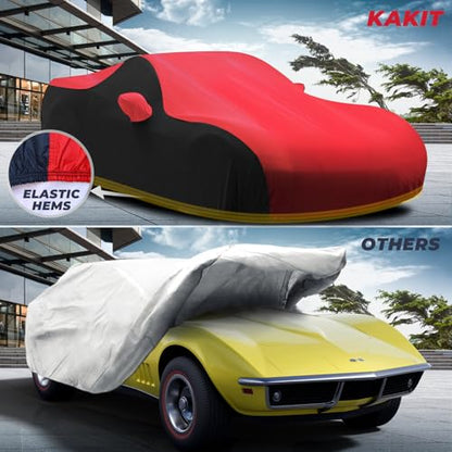 Waterproof Car Cover Custom for Chevy Corvette 1968 (Red Black / Corvette C3)