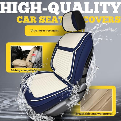 Car Seat Covers Full Set (White-Blue / Full set)