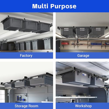 6 Pack Overhead Storage Bin Rack Heavy Duty Rack Ceiling Garage Storage (5 Bins)