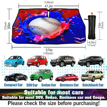 Baseball Car Windshield Sunshade Umbrella Foldable Visor Umbrella (57X31 Inch / Color-BS1)