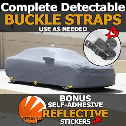All Weather Waterproof car Cover Good for rain Snow uv Protection dust Compact Hatchback Golf GTI kona mazda2 rio5 Veloster Gray (WB - (See Size Chart) / GRAY)