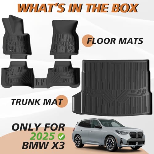 Floor Mats & Trunk Mat for 2025 2026 BMW X3 Accessories (X3 | 2025+)