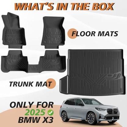 Floor Mats & Trunk Mat for 2025 2026 BMW X3 Accessories (X3 | 2025+)