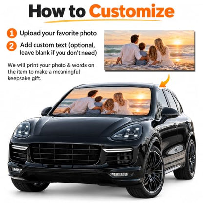 Custom Windshield Sun Shade Umbrella Foldable Personalized Sunshade (Custom 1)