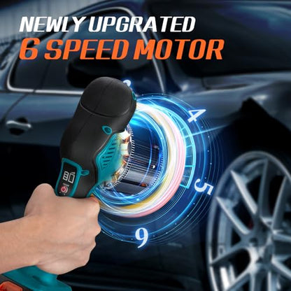 Cordless Car Buffer Polisher w (Blue)