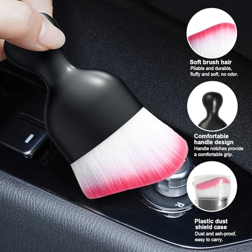 Car Detailing Brush (White/Red / 1 PC)