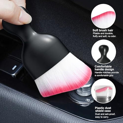 Car Detailing Brush (White/Red / 1 PC)
