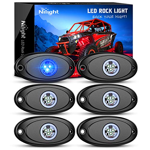 LED Rock Light 6PCS Underglow Wheel Well Pods Waterproof Exterior Underbody Roof Rack Side Lamps for Car Truck Pickups ATV UTV SUV Motorcycle Boat (Blue / 6Pcs Pods)