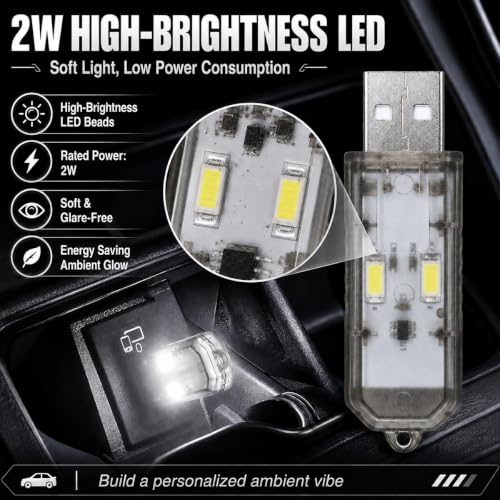 2PCS Mini USB LED Lights (White)