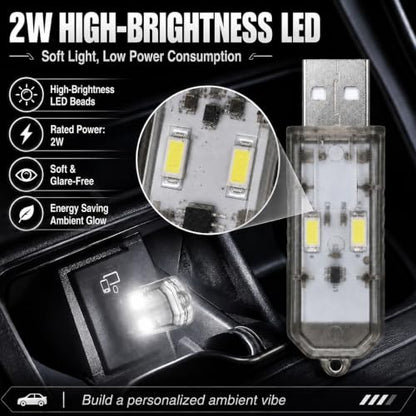 2PCS Mini USB LED Lights (White)
