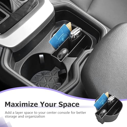 for 2025 Toyota RAV 4 Accessories Compatible with 2019 2020 2021 2022 2023 2024 2025 Toyota RAV 4 Front Center Console Cup Holder Organizer Secondary Storage Box Insert Tray ABS Material