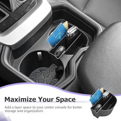 for 2025 Toyota RAV 4 Accessories Compatible with 2019 2020 2021 2022 2023 2024 2025 Toyota RAV 4 Front Center Console Cup Holder Organizer Secondary Storage Box Insert Tray ABS Material