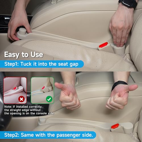 Car Seat Gap Filler Organizer 2Pack Soft Foam 3IN1 Multifunctional (Ivory / Narrow)