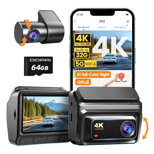 Z60 4K+1080P Dual Dash Cam (Z60-64GB SD Card)