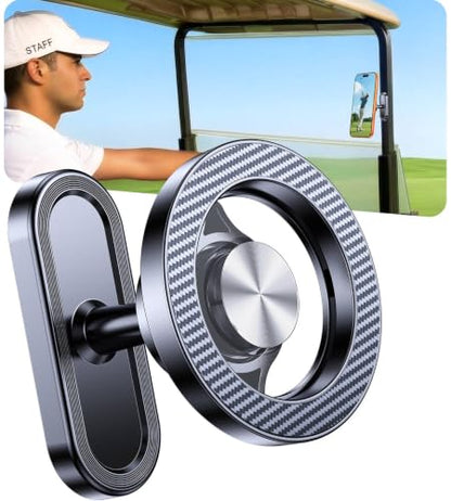 Magnetic Golf Cart Phone Holder【Strong Magnets】Magnetic Phone Holder for Golf Cart Phone Mount for iPhone 17 Fits GPS EZGO Club Car Yamaha Golf Accessories Gifts for Men Husband (Matte Black)
