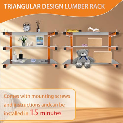 4 Pack Wall Mounted Lumber Rack (C– 4 Pack, 6 Level)