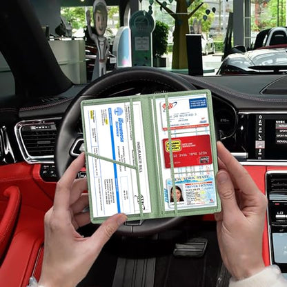 Car Registration & Insurance Card Holder (Carbon Green)