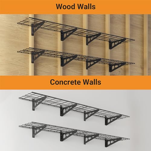 Garage Shelving (Black / 2 pack-1x6 ft)