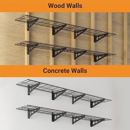Garage Shelving (Black / 2 pack-1x6 ft)