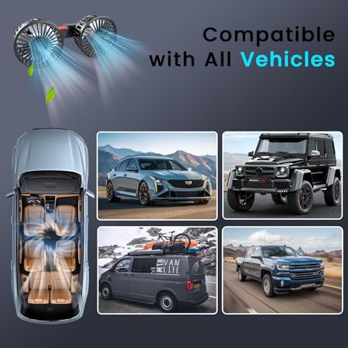 USB Car Cooling Fans for Backseat