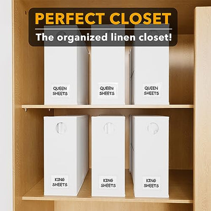 6 Pack Bed Sheet Organizers and Storage (6 pcs / White)