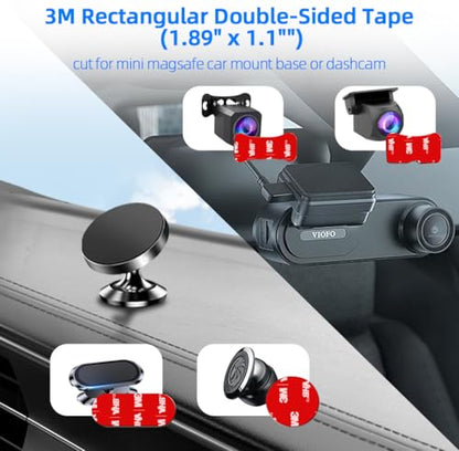 5 Pack Rectangle Heat Resistance Double Side Tape 3M VHB Sticker Pads Sticky Adhesive Replacement for Magnetic Dashboard Car Mount Holder Base for Dash Magnet Phone Mounts & Ring Grip Socket