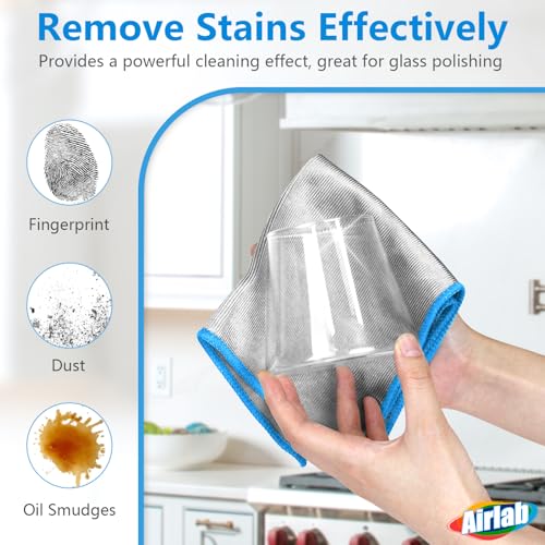 Glass Polishing Streak Free Miracle Cleaning Cloth (Silver-blue)