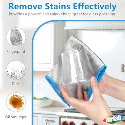 Glass Polishing Streak Free Miracle Cleaning Cloth (Silver-blue)