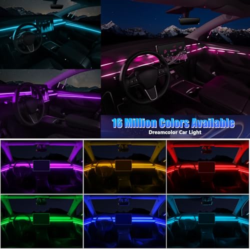 Acrylic Interior Car LED Strip Light with APP (RGB color 6 in 1)