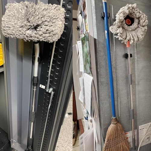 Magnetic Broom Holder (Anti-slip,Black,4PCS)