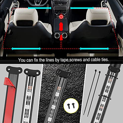 Car Interior Lights with APP Control 16 Million RGB Colors Strip Lights with Music Sync Mode and Multiple Scene Options for Cars Trucks SUVs (LED Strip Lights - APP)
