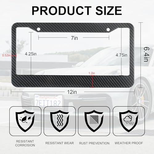 Carbon Fiber License Plate Frames (2-H CF Wide)