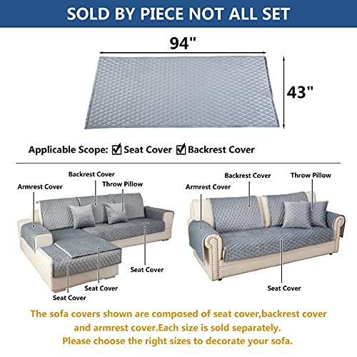 Couch Cover Sectional Couch Covers (43''x94''/Rectangular / Light Gray)