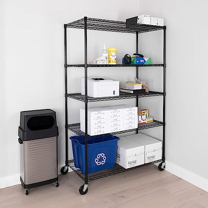 UltraDurable 5 (Black / 5-Tier Shelving, 48" W x 24" D)