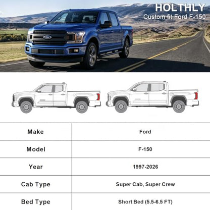 10 Layers Truck Cover Waterproof All Weather Custom Fit Ford F (Black Gray / Custom Fit for Ford F-150)