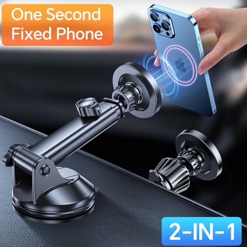 for MagSafe Car Mount【Windshield+Vent+Dash】Magnetic Phone Holder for Car Phone Holder Mount Cell Phone Holders for Your Car Accessories Suction Phone Mount for Car Truck Stand for iPhone 17 16 (Multi-color)