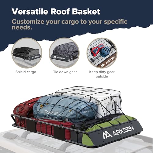 54" x 34" x 6" Roof Rack Cargo Basket with Bag (54" Roof Rack W/Bag, Net, 2 Straps)