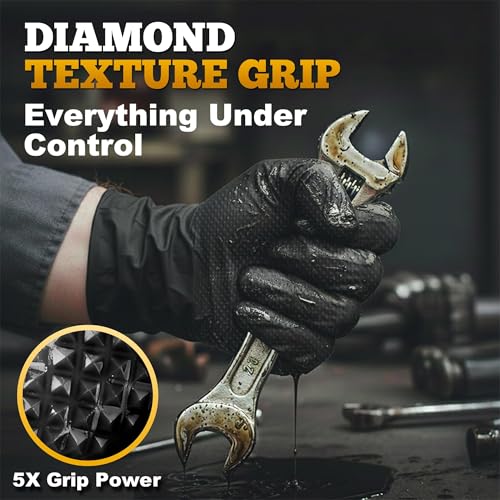 Heavy Duty Black Industrial Nitrile Gloves (XX-Large)