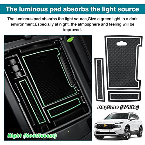 Center Console Organizer for 2021 2022 2023 Hyundai Santa Fe Accessories Armrest Storage Box Secondary Insert Tray with 2 Color Mats (2021-2023 Hyundai Santa Fe)