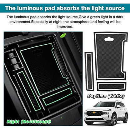 Center Console Organizer for 2021 2022 2023 Hyundai Santa Fe Accessories Armrest Storage Box Secondary Insert Tray with 2 Color Mats (2021-2023 Hyundai Santa Fe)