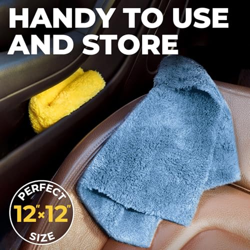 Edgeless Microfiber Car Towels (Blue and Yellow)