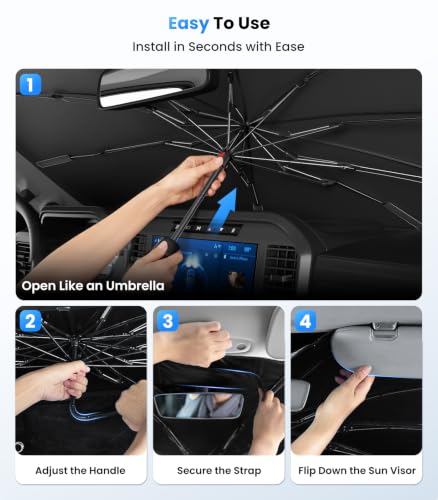 Windshield Sun Shade Umbrella Custom Fit for Ram 1500 2011 (Ram 1500 2011-2026)