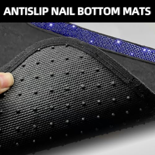 Blue Bling Car Floor Mats Full Set (Blue Diamond / Car Floor Mats (4 Pieces))