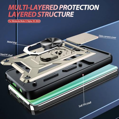 for Moto G Stylus 5G 2022 Case (Moto G Stylus 5G 2022（6.8"） / Gold)