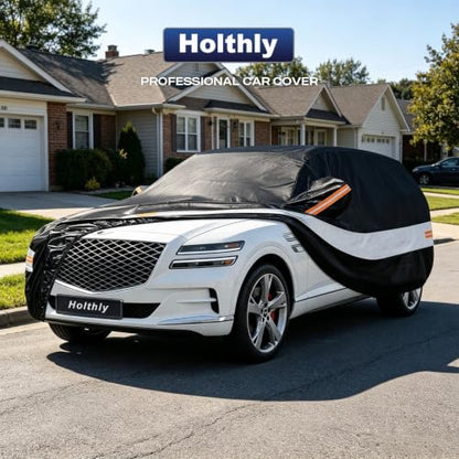 10 Layers SUV Car Cover Custom Fit for Genesis GV80 (Black Gray / Custom Fit for Genesis GV80)
